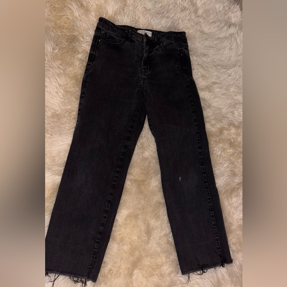 Elegant Black High Rise Straight Leg Women's Jeans